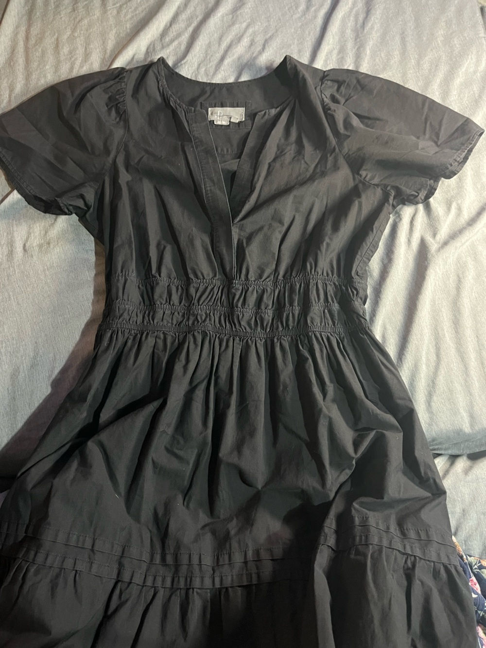 Anthropologie Black Maxi Dress with Smocked Waist 100% cotton